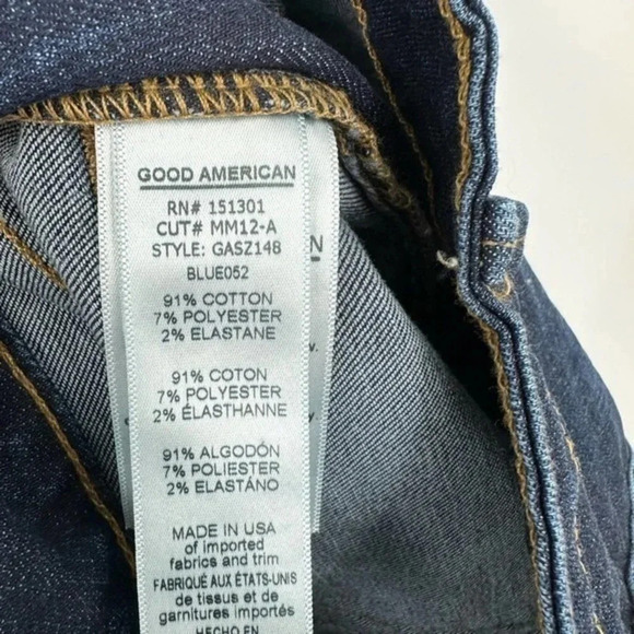 Good American High Rise Side Zip Jeans GASZ148 B1686 - Picture 5 of 5